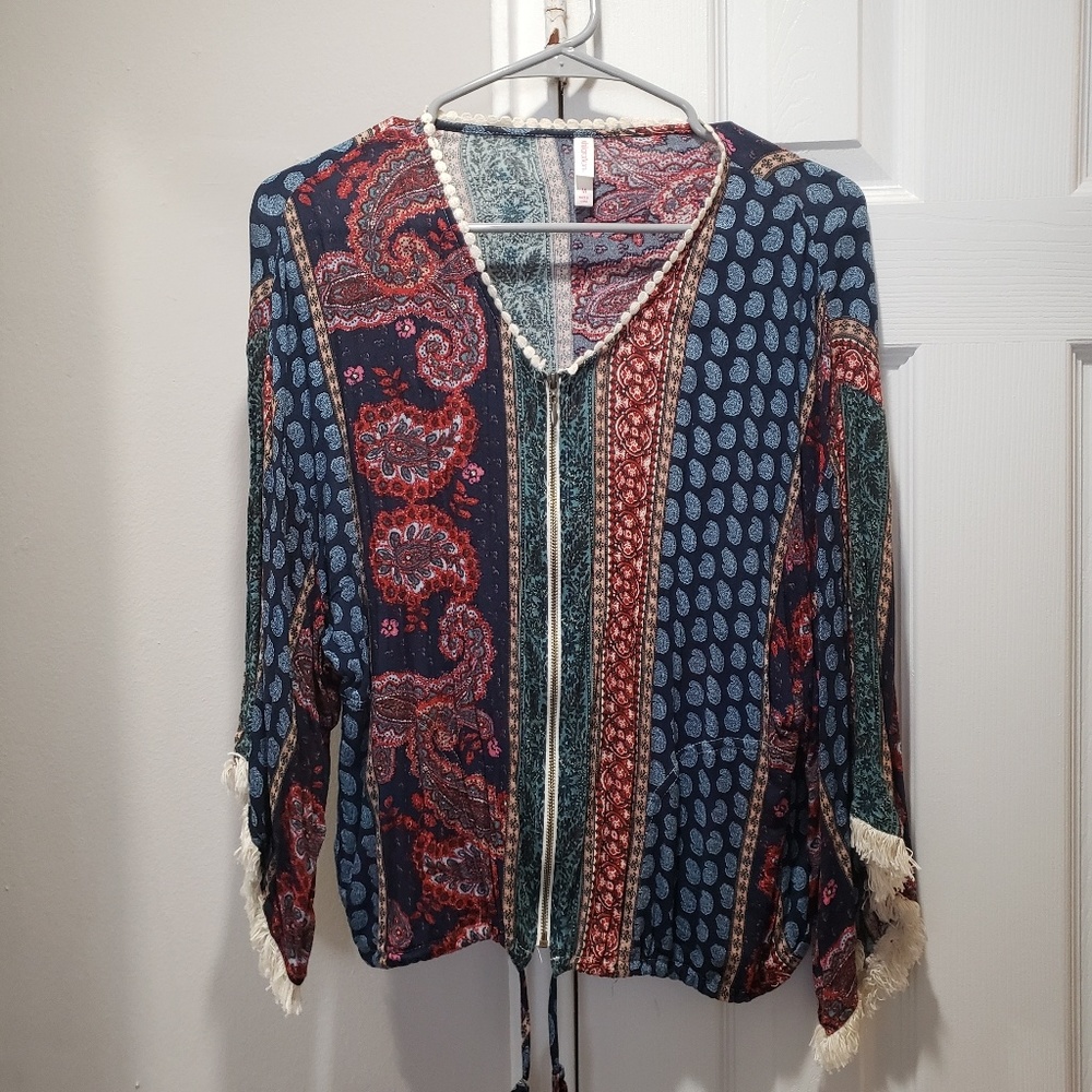 XHILARATION Multi-colored boho cardigan